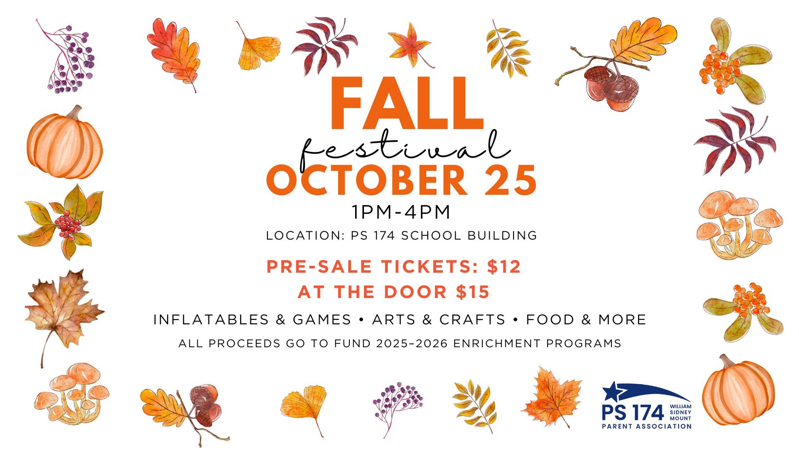October 25th Fall Fall Festival – Saturday October 25, 2025 – P.S. 174 William Sidney ...
